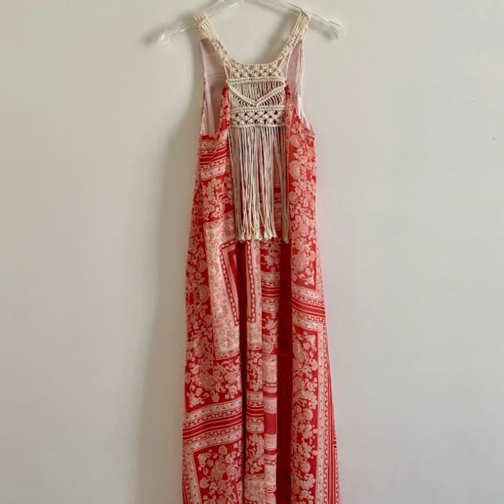 *NWOT* Zara BoHo Floral Print Crochet Detail Midi Dress - Picture 5 of 15
